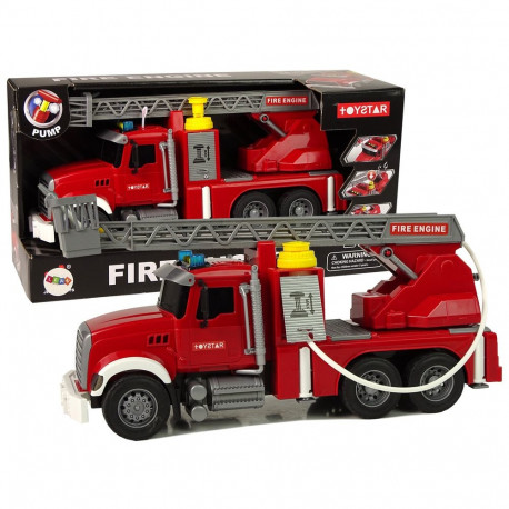 punane tuletõrjeauto veega helid ja tuled