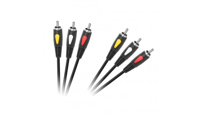 Kabel 3RCA-3RCA 1.0m Cabletech Eco-Line kaabel