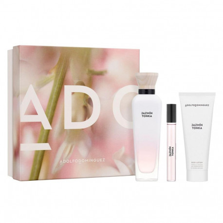 ADOLFO DOMINGUEZ JAZMIN TONKA EAU DE PARFUM 120ML VAPORIZADOR + LOCION CORPORAL PERFUMADA 1U + VIAL 