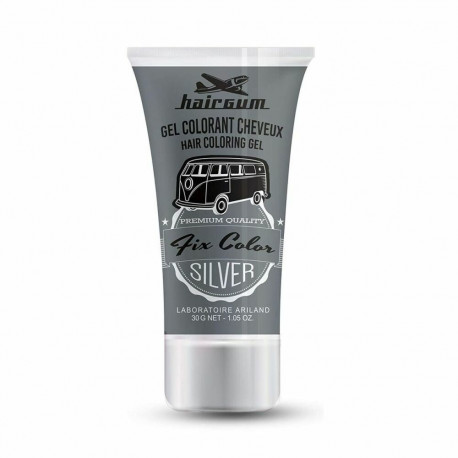 Mittepüsiv värv Hairgum Fix Color Hõbedane 30 ml Stiliseerimisgeel