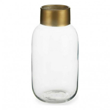 Vase Gift Decor V1224IP-T V1224IP-T Transparent Golden Glass Smooth 11,5 x 24 x 11,5 cm