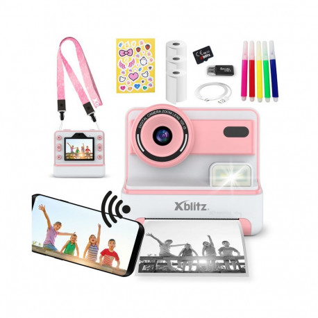 FLASH PINK  INSTANT CAMERA WITH THERMAL PRINTER FOR CHILDREN