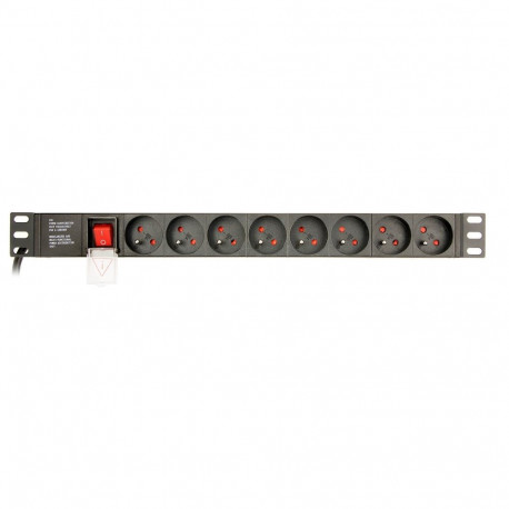 EnerGenie EG-PDU-014-F rack toitejaotur (8 FR pistikupesa, 1U, 16A, Schuko pistik, 3 m, must)