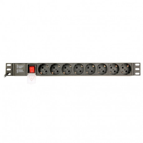 EnerGenie toitejaotusüksus EG-PDU-014 8 Schuko pistikupesa 1U 16A Schuko pistik 3m, must
