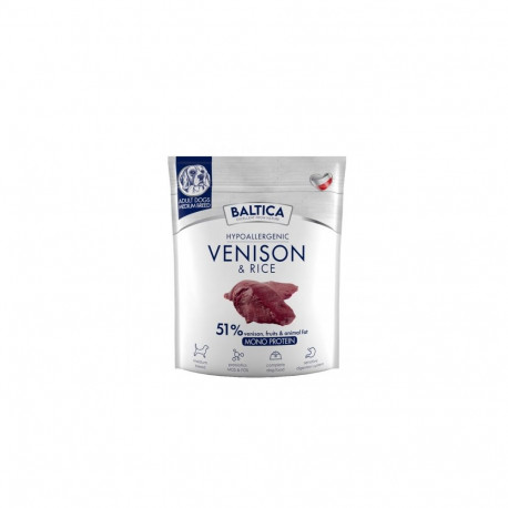 BALTICA Nutraceutic hüpoallergeenne keskmiste tõugude hirveliha riisiga kuiv koeratoit 1kg