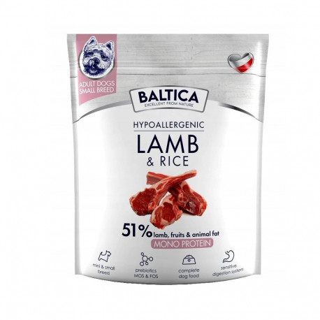 BALTICA Nutraceutic hüpoallergeenne S lambaga ja riisiga kuiv koeratoit 1kg