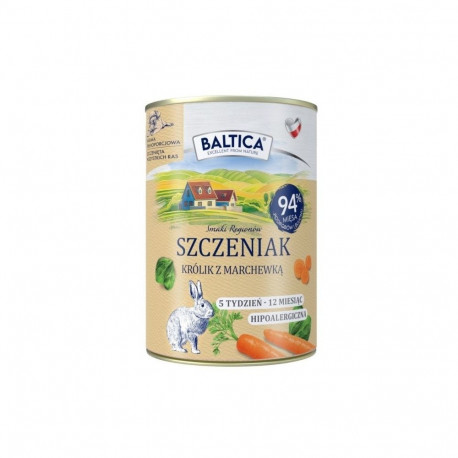 BALTICA Smaki regionów Puppy Rabbit with carrot - wet dog food - 400g