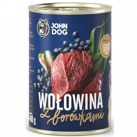 JOHN DOG Berry Line Adult veiseliha mustikatega märg koeratoit 400g