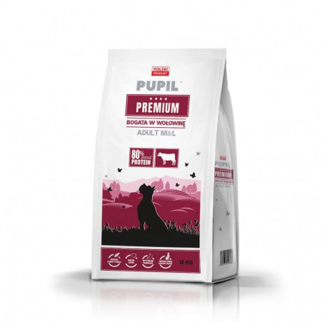 PUPIL Premium Medium and large breeds Rich in beef - dry dog food - 12kg