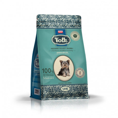 FOLK väikestele tõugudele traditsiooniline masuuria hirvelihahautis peedi ja jõhvikatega kuiv koerat