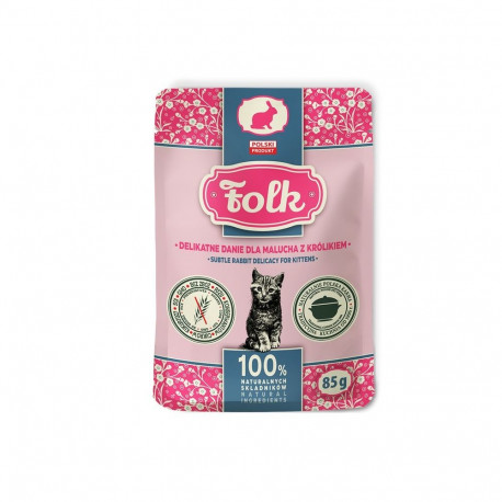 FOLK Kitten õrn jänese delikatess märg kassitoit 85g