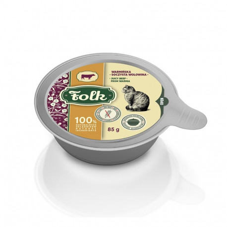 FOLK mahlane veiseliha Warmiast märg kassitoit 85g