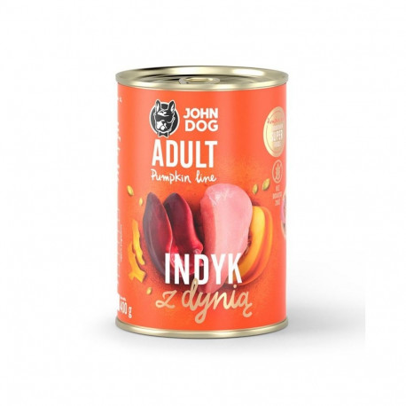 JOHN DOG kalkun kõrvitsaga märg koeratoit 400g