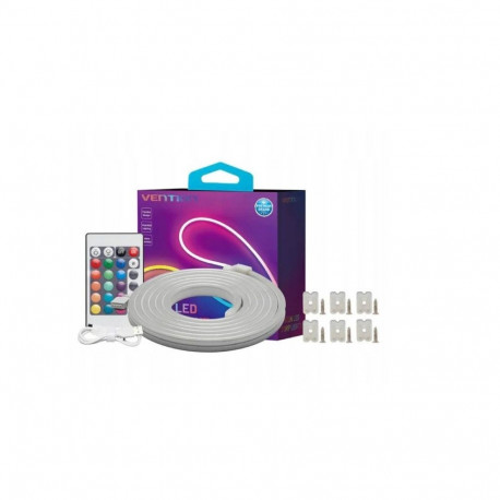 Vention Silicone Neon LED strip with IR remote control and 12V DC power supply, 5m