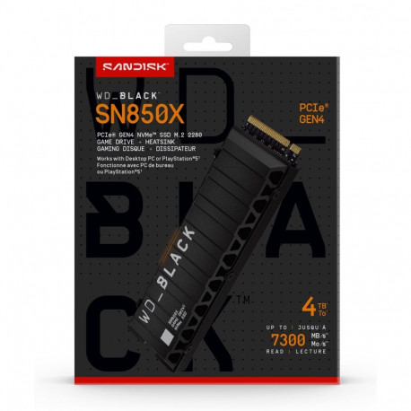 Western Digital WD_BLACK SN850X NVMe SSD powered by SanDisk 4 TB, jahutusradiaatoriga