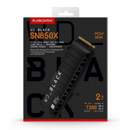 Western Digital Black WD_BLACK™ SN850X NVMe™ SSD POWERED BY SANDISK 2 TB, [With Heatsink]