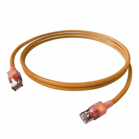 "EASYLAN DualBoot LED Patchkabel RJ45 S/FTP Kat.6A Class EA mit saCon Stecker LSOH orange 5m"