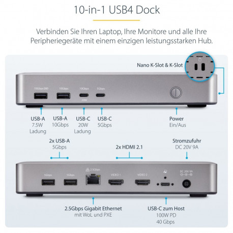 "D StarTech USB4 DOCKING STATION DUAL 4K"
