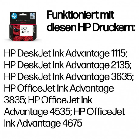 "HP 652 - 6 ml - original - Ink Advantage - Tintenpatrone - fr Deskjet 1110. 2130. 3630. ENVY 4520. 