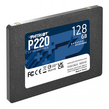 2,5" Patriot P220 128 GB must SATA III 6 Gb/s