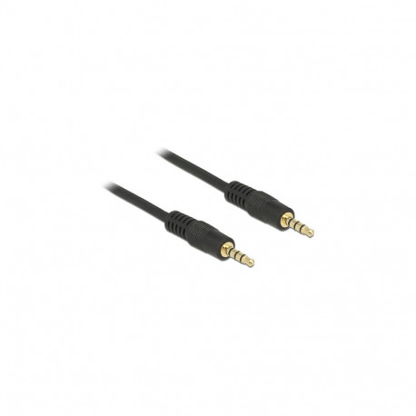 "Klinkenkabel 3,5 mm 4 Pin Stecker zu Stecker 1 m schwarz"