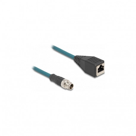 "DeLock M12 Adapterkabel X-kodiert 8 Pin Stecker zu RJ45 Buchse 50 cm"