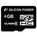 Silicon Power memory card microSDHC 4GB Class 6