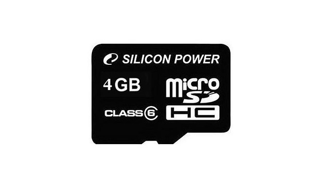 Silicon Power memory card microSDHC 4GB Class 6