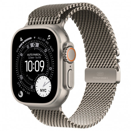 "Apple Watch Ultra 3 Titanium Cellular 49mm Natur (Milanaise Titan natur) Medium"