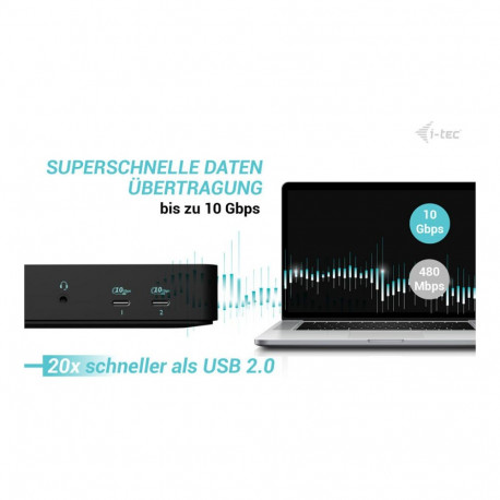 I-TEC USB-C nutikas kolme ekraani dokkimisjaam 1xHDMI 2xDP 1xGLAN 2xUSB-C Gen2