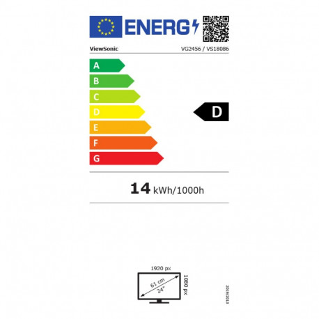 "VIEWSONIC VG2456 Monitor 60,96cm 24Zoll 16:9 1920x1080 FHD SuperClear Frameless IPS LED with HDMI D