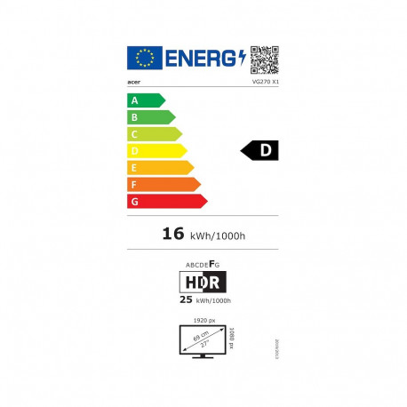 "Acer Nitro VG270X1bmiipx 69cm (27"") FHD IPS Monitor 16:9 HDMI/DP/Audio 200Hz"