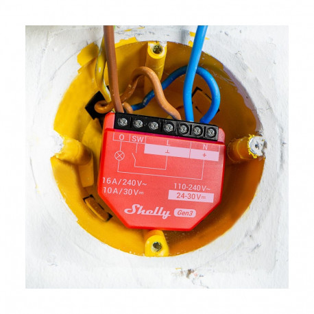 Shelly 1PM Gen3 2-pakk relee max 16A 1-kanaliga WLAN BT