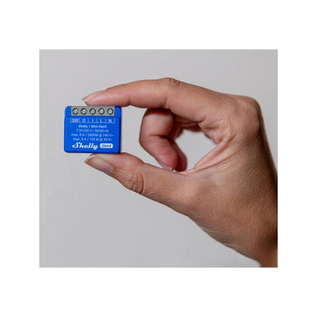 Shelly 1 Mini Gen4 süvistatav relee WLAN Bluetooth max. 8A 1-kanaliga Matter Zigbee