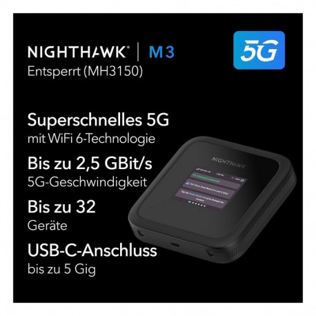 NETGEAR MR3150-100EUS Nighthawk M3 5G mobiilne ruuter