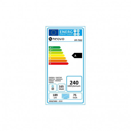 "AG neovo IFP-7503 190.5"" LED black (Speditionsversand)"