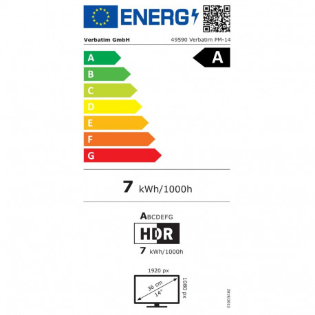 "Verbatim PM-14 Portable Monitor 14"" Full HD 1080p"