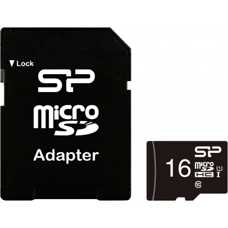 Silicon Power memory card microSDHC 16GB Class 10 + adapter