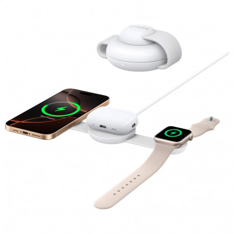 "Anker MagGo Wireless Charging Station 3-in-1 faltbar white"