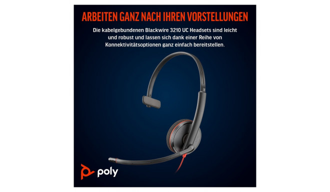 HP Poly Blackwire C3210 mono peakomplekt USB-C/A
