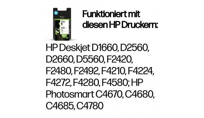 "HP 300 original Ink cartridge CN637EE black and tri-colour standard capacity 2 x 4ml black: 200 pag