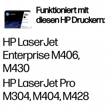 "HP Toner 59X CF259X Schwarz bis zu 10.000 Seiten ISO/IEC 19752"
