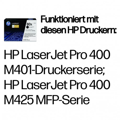 "HP Toner 80X CF280X Schwarz Hohe Kapazität"