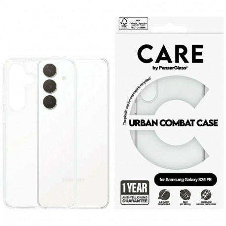 CARE by PanzerGlass Flagship Urban Combat Case for Samsung Galaxy S25 FE - Transparent
