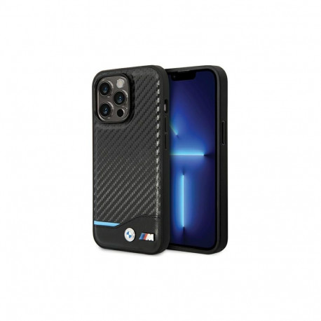 BMW Leather Carbon Case for iPhone 13 Pro Max - Black