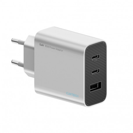 Cuktech 65W GaN 2xUSB-C 1xUSB-A Wall Charger - Gray