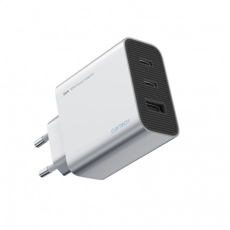Cuktech 65W GaN 2xUSB-C 1xUSB-A Wall Charger - Gray