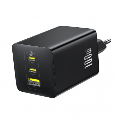 Wall Charger Baseus EnerFill FE11, 100W, 5A, 1 x USB-A - 2 x USB-C, Grey P10182102123