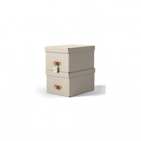 Leitz Puro Storage Box with lid, medium, 17L, 100% recycled card, pack of 2