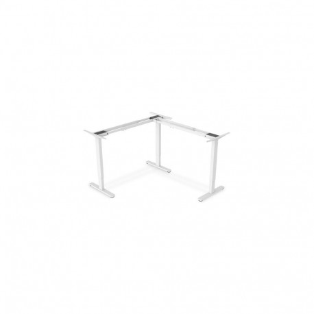 Digitus Electrically height-adjustable table frame, 90° L-shaped, triple motor, 2-step, white